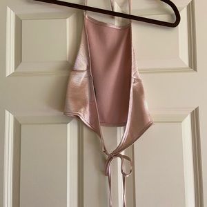 LonDunn + Missguided Backless Halter Top with Ties